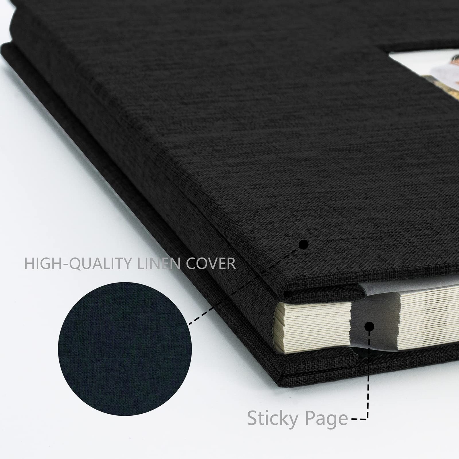 Photo Album Self Adhesive Pages for 4×6 5×7 8×10 11″x10.6″ 40Pages, Black
