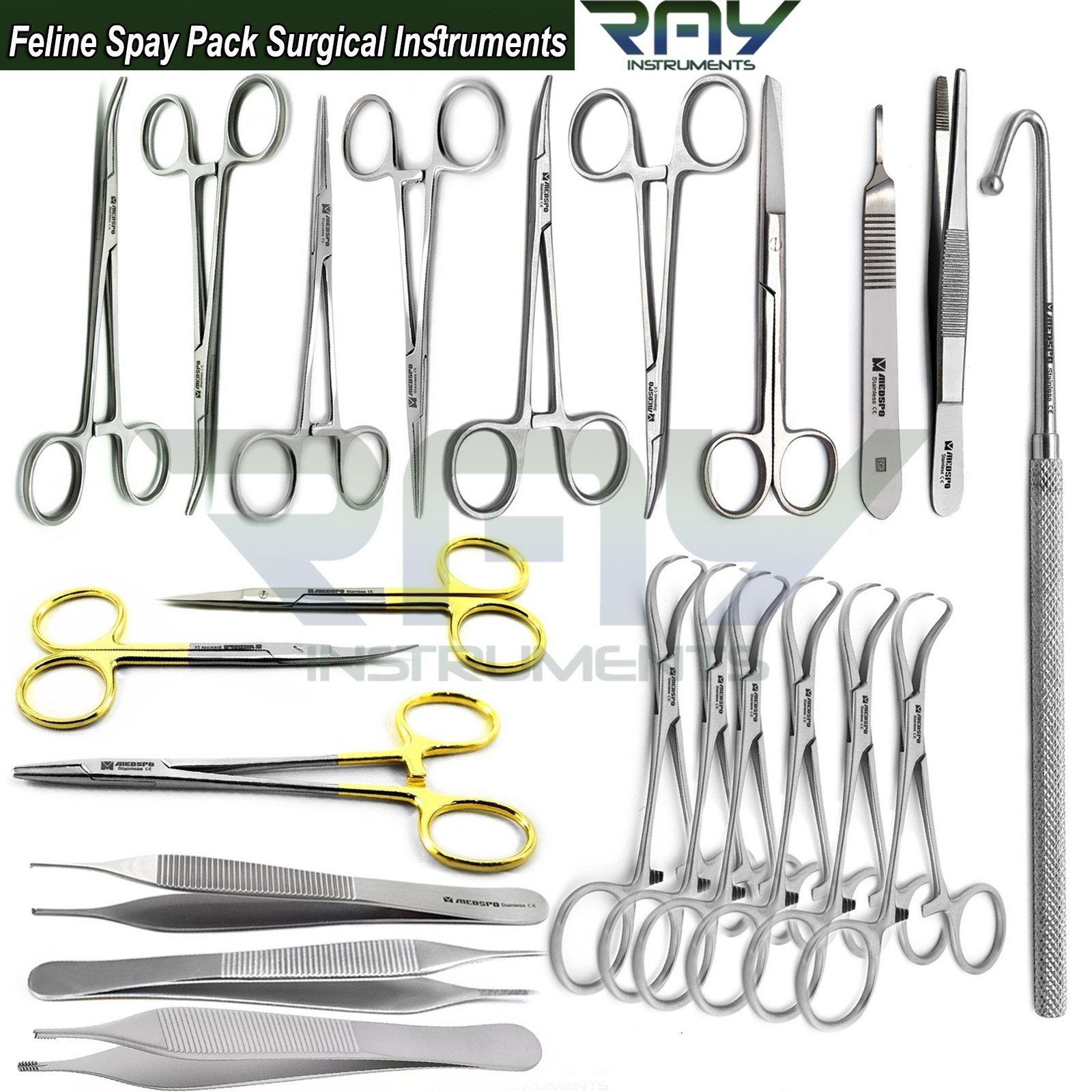 Feline Spay Surgical Instruments Set Veterinary Small Animal Surgery Kit