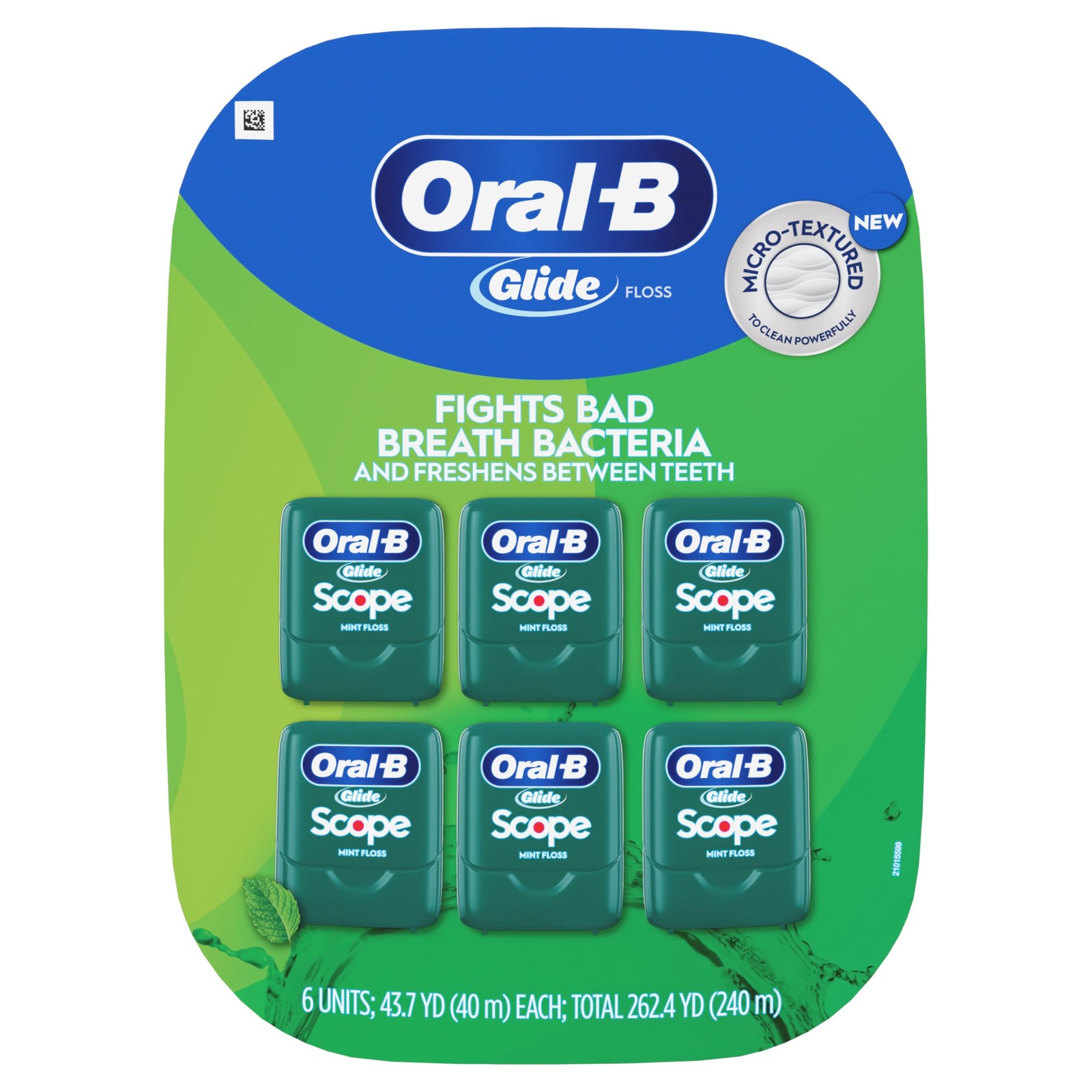 Oral-B Glide Dental Floss, Scope Mint Flavor, 40 m, Pack of 6