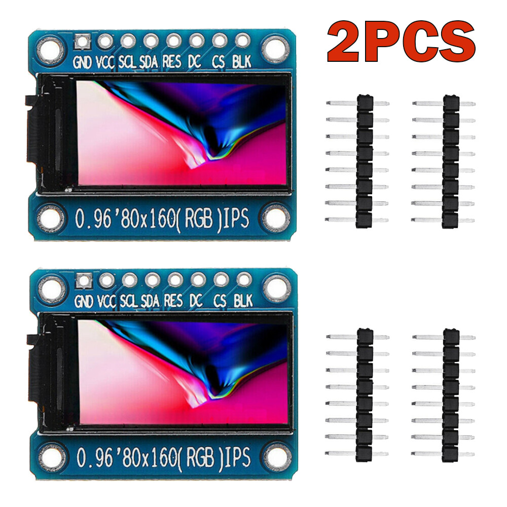 2X 0.96» Inch IPS Full Color 80×160 LCD Display Module ST7735 SPI for