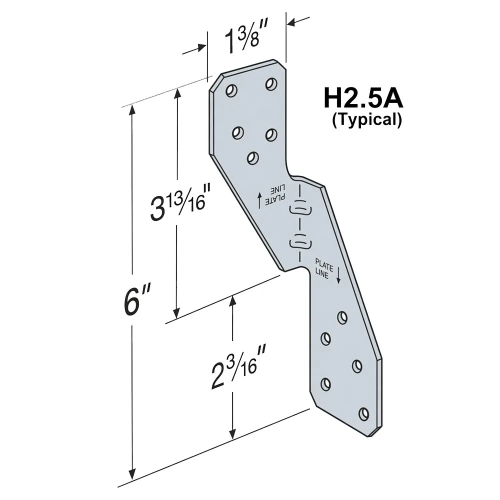 Simpson Strong-Tie H2.5AZ 18-Gauge Hurricane Tie Set of 100 New