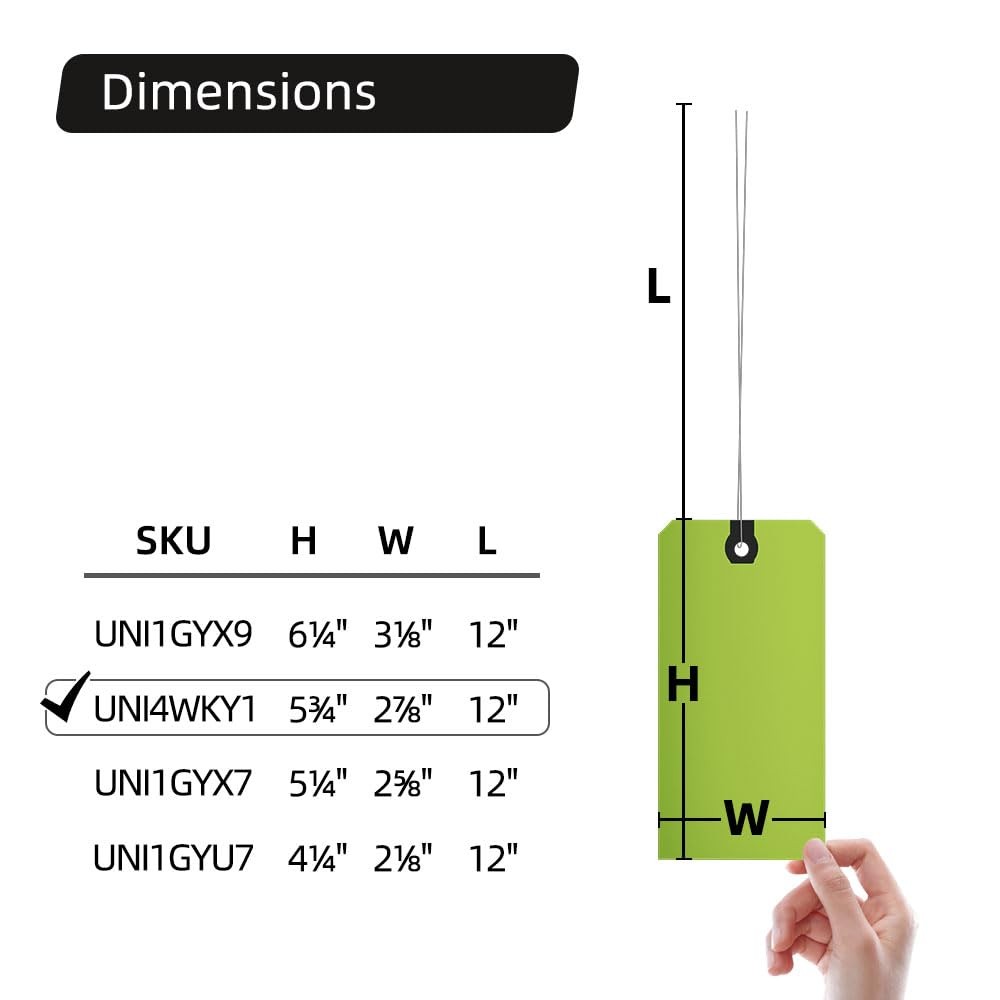 INNOVART Green Shipping Tags 5 3/4″ x 2 7/8″, Double Wired Paper Tags with Re…