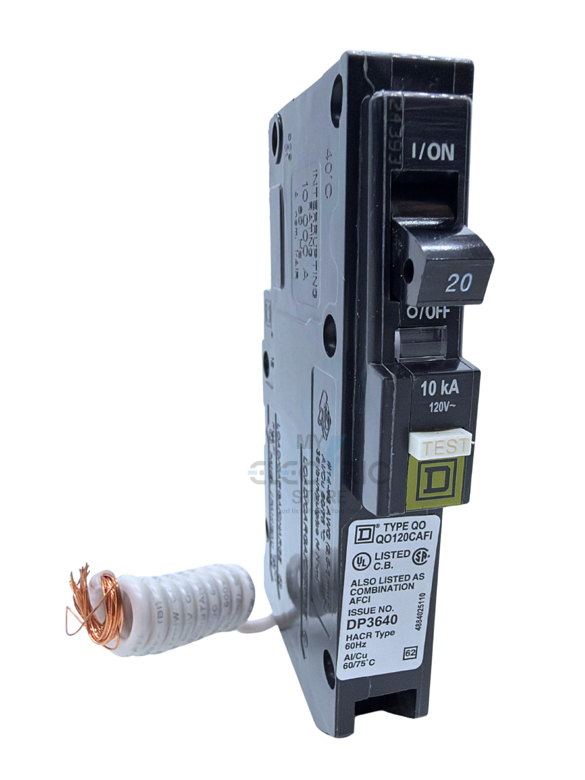 SQUARE D QO120CAFI AFCI CIRCUIT BREAKER 20 AMP 1-POLE ARC FAULT QO SERIES NEW