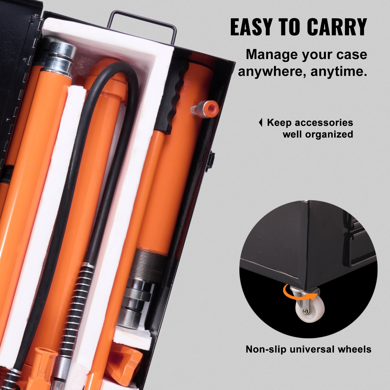 20 Ton Porta Power Kit, Portable Hydraulic Jack with 4.6 ft/1.4 m Oil Hose