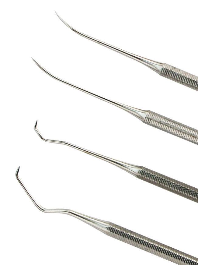 4pc Stainless Steel Dental Pick Probe Wax Carver Clay Sculpting Scaler Tool Set