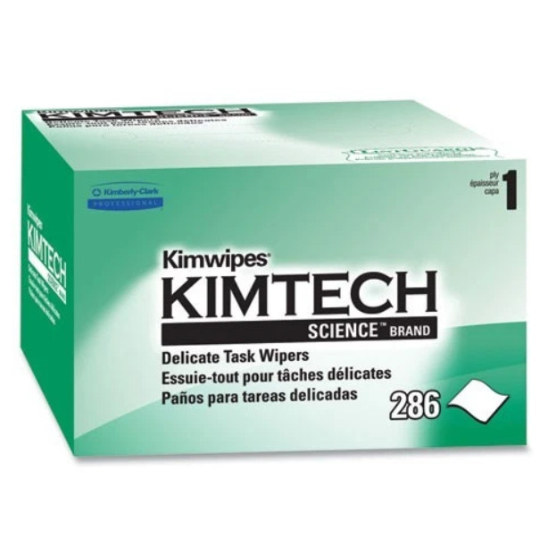 Kimtech 34155 Kimwipes Delicate Task Wipers, 1-Ply, 4.4 x 8.4, 286/Box, 60/CT