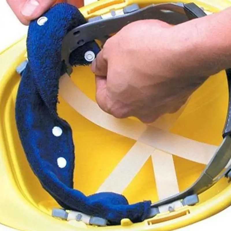 4Pcs Washable Hard Hat Sweatband Liner: Reusable Snap Sweat Band