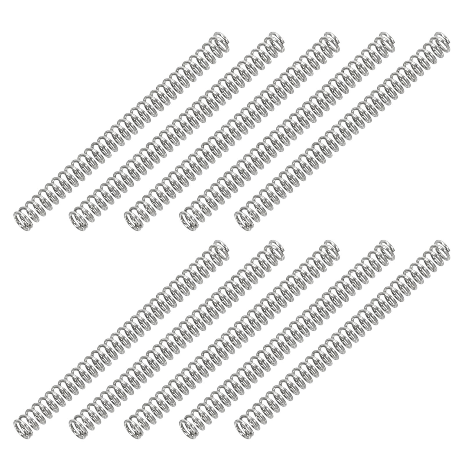 10 Pcs 304 Stainless Steel 0.3mm Wire Dia x 2mm OD x 25mm L Compression Spring
