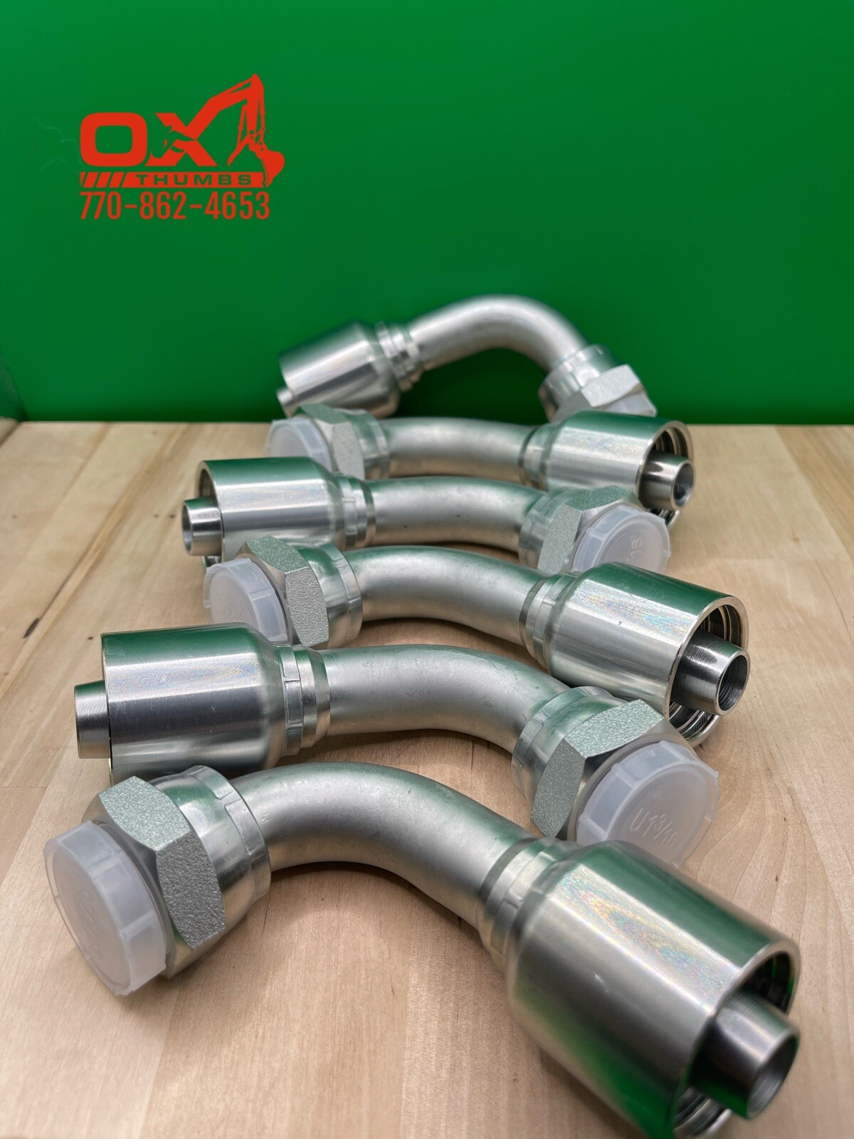 6 Pack Aftermarket Parker 43 Series 1J943-12-12 3/4″ ORFS Female 90 To 3/4″ Hose