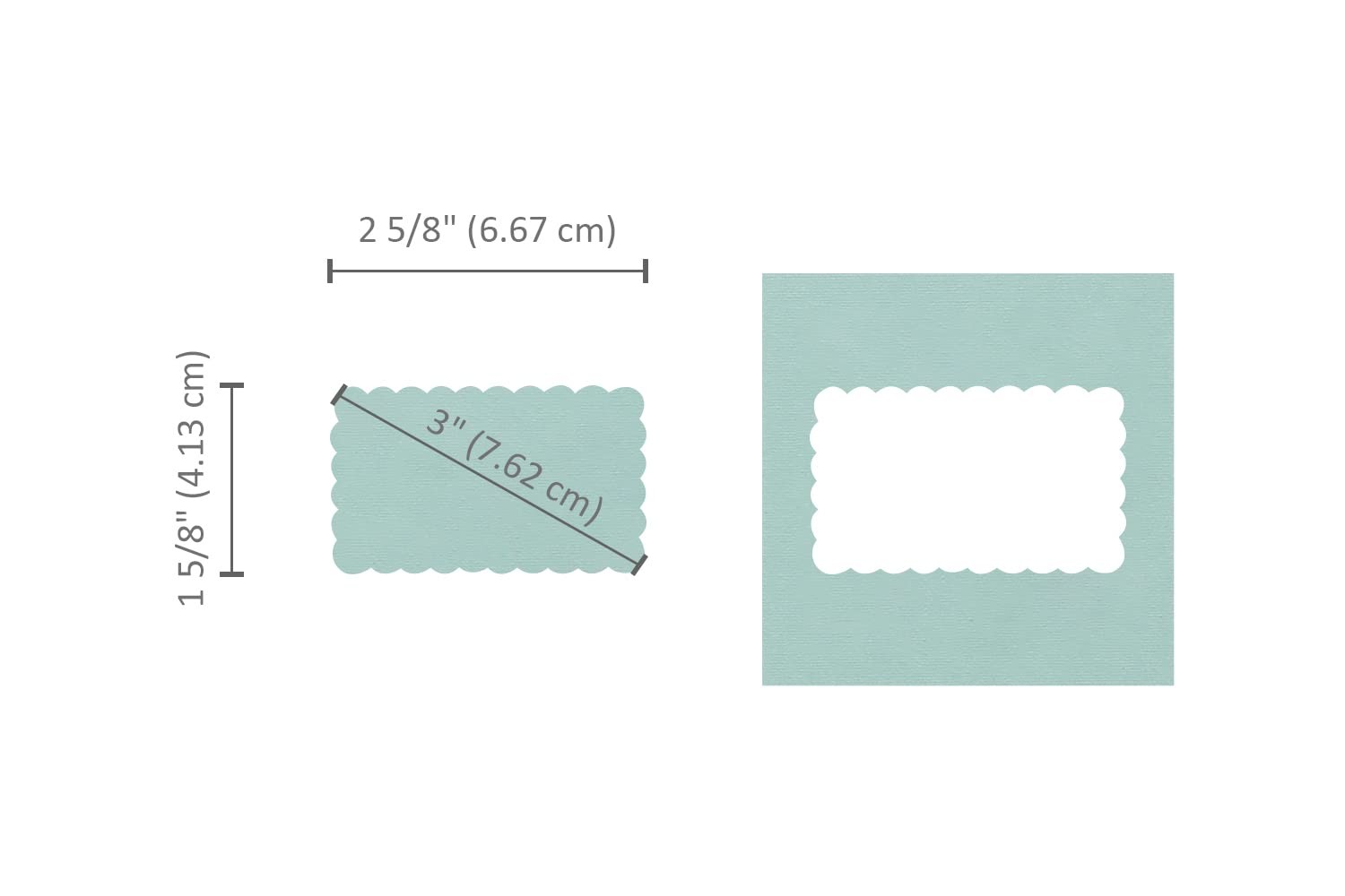 Bira Craft 2 5/8 x 1 5/8 Scalloped Rectangle Lever Action Craft Punch for Paper