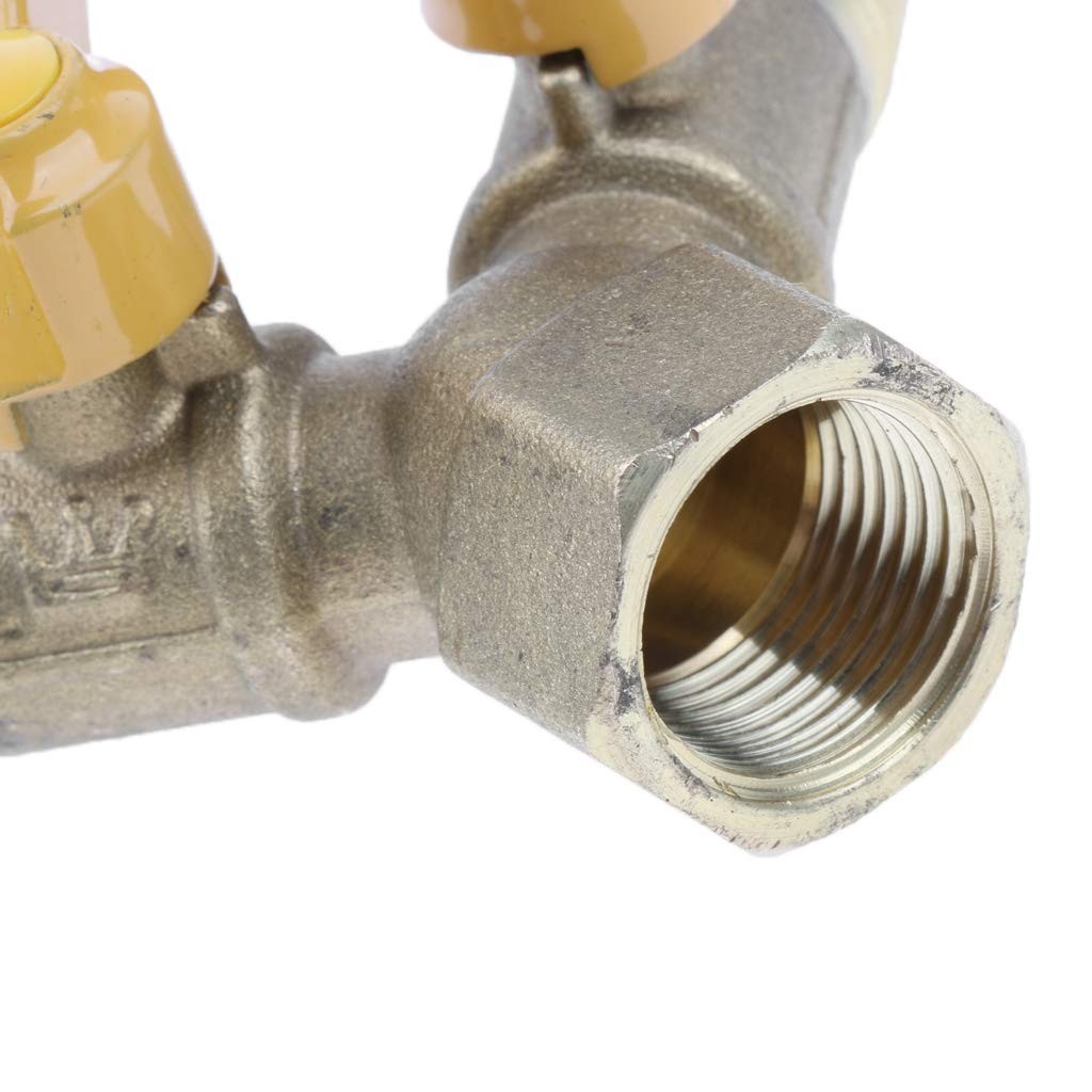 1 Pc Brass Two Way Natural Gas Pipe Splitter Connector Piece Adapter Valve
