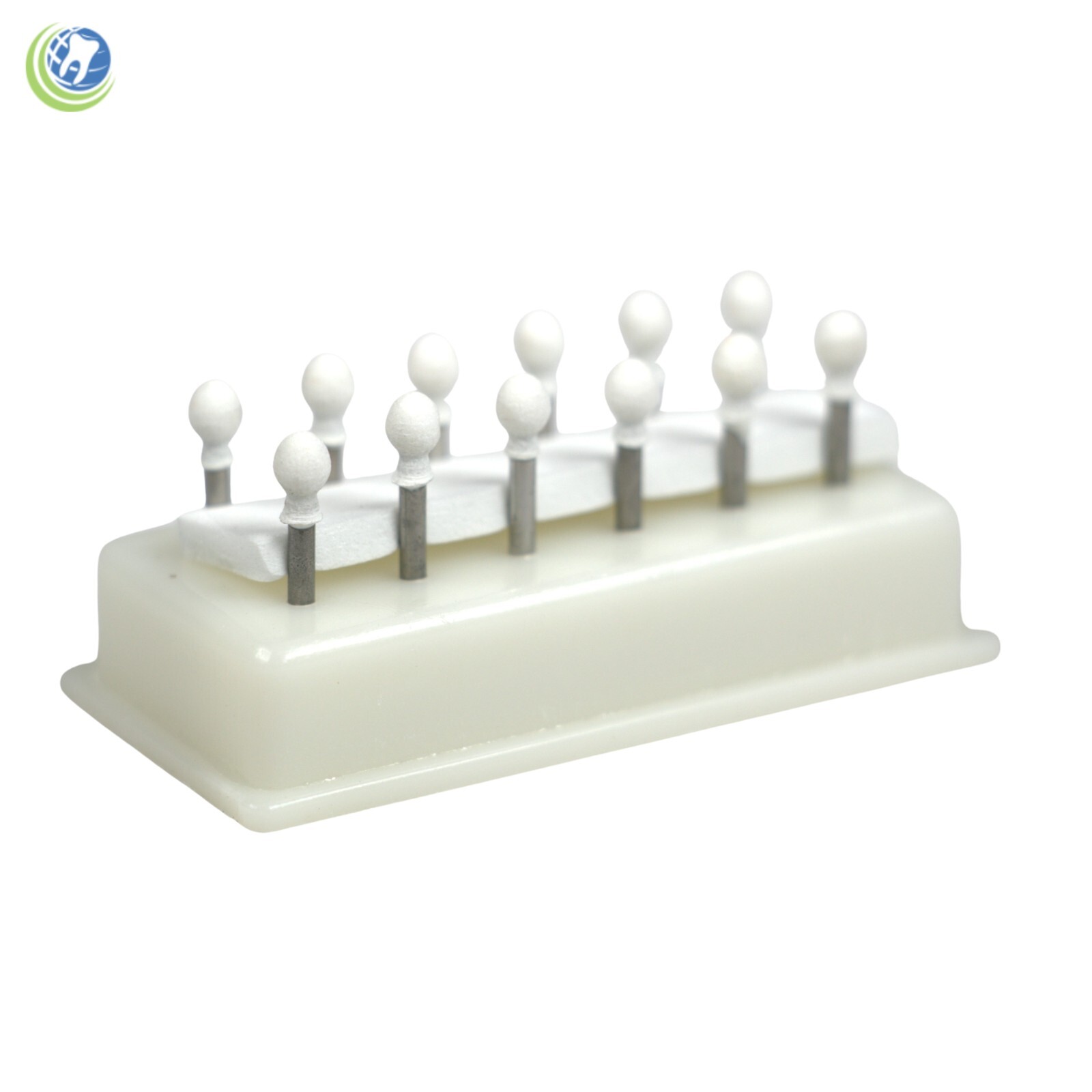 Dental Polishing Finishing Mounted Arkansas Stones Points White FG Round 12/pack