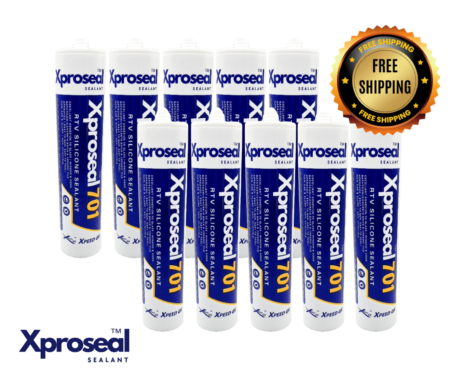 TRANSLUCENT – Xproseal 701 RTV silicone sealant 10.1 oz. Cartridge (Pack of 10)