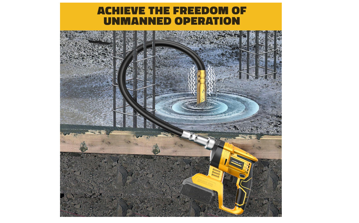 Handheld Concrete Vibrating Tool Compatible with Dewalt 20V Battery, 600W Cordle