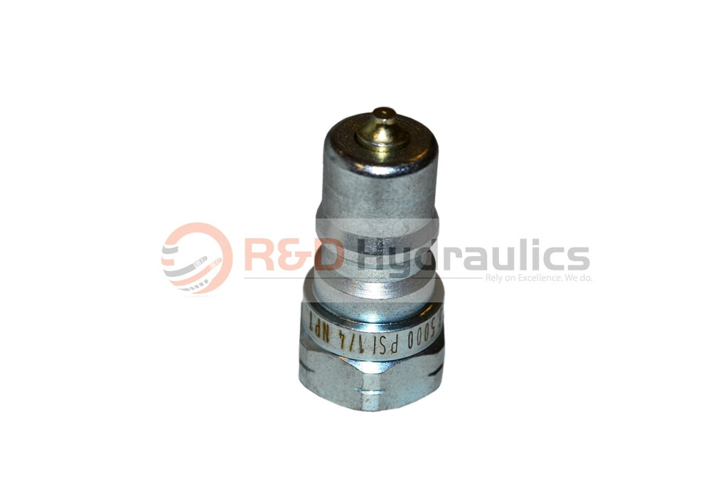 Hydraulic Quick Coupler | ISO 7241-1 B | 1/4″ NPT | Complete Set | 2 Pack