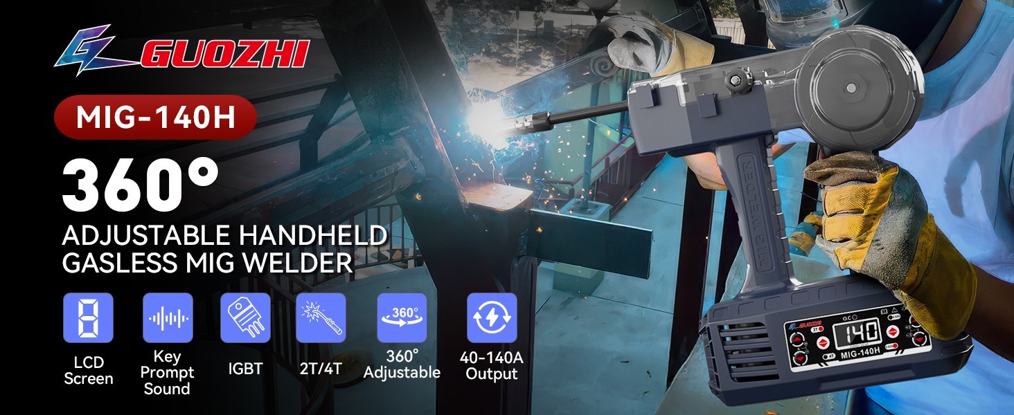 Handheld Flux Core MIG Welder 110V, 140A Portable Welding Machine,Inverter Wire