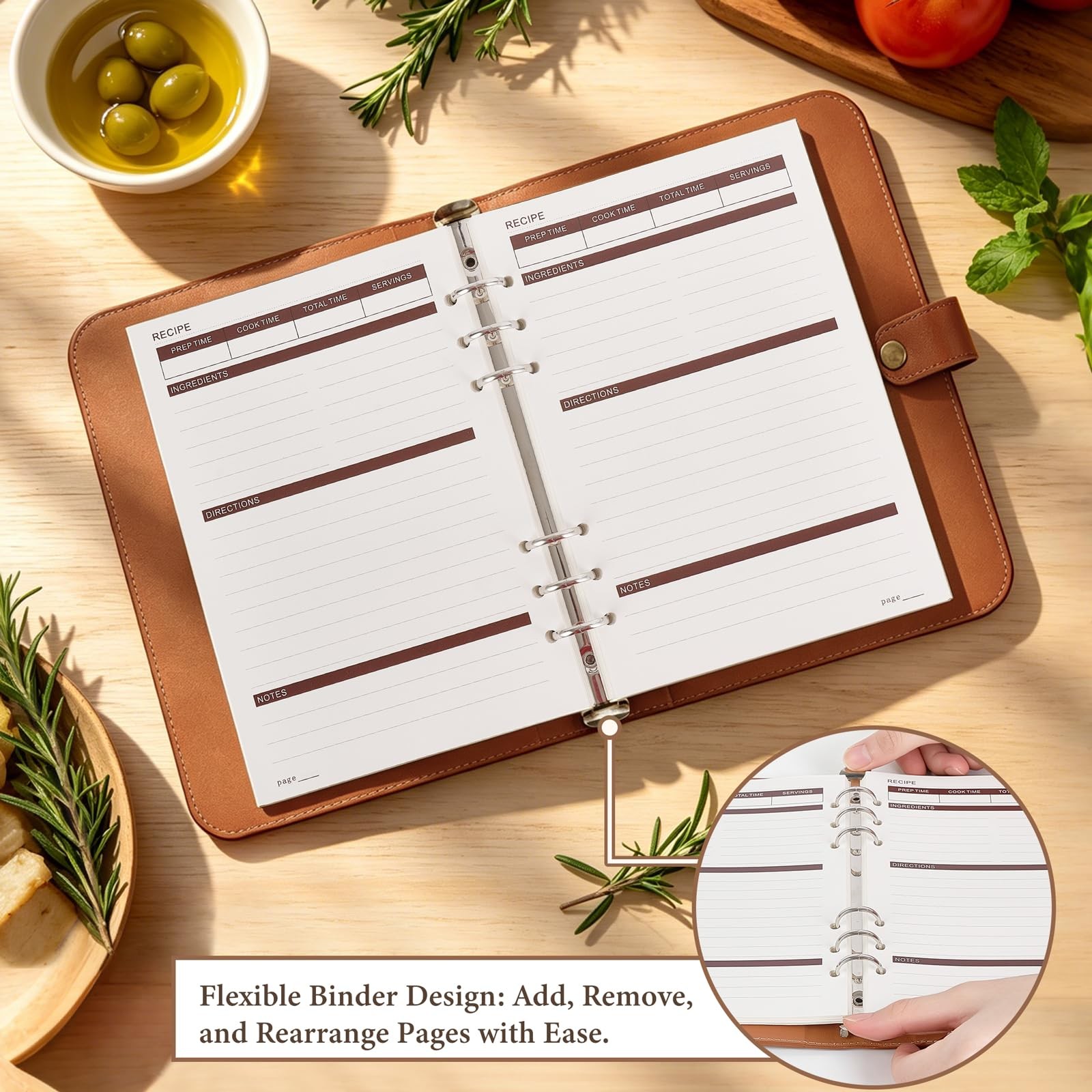 Blank Recipe Book Binder to Write in Your Own Recipes, Leather Family Recipe …