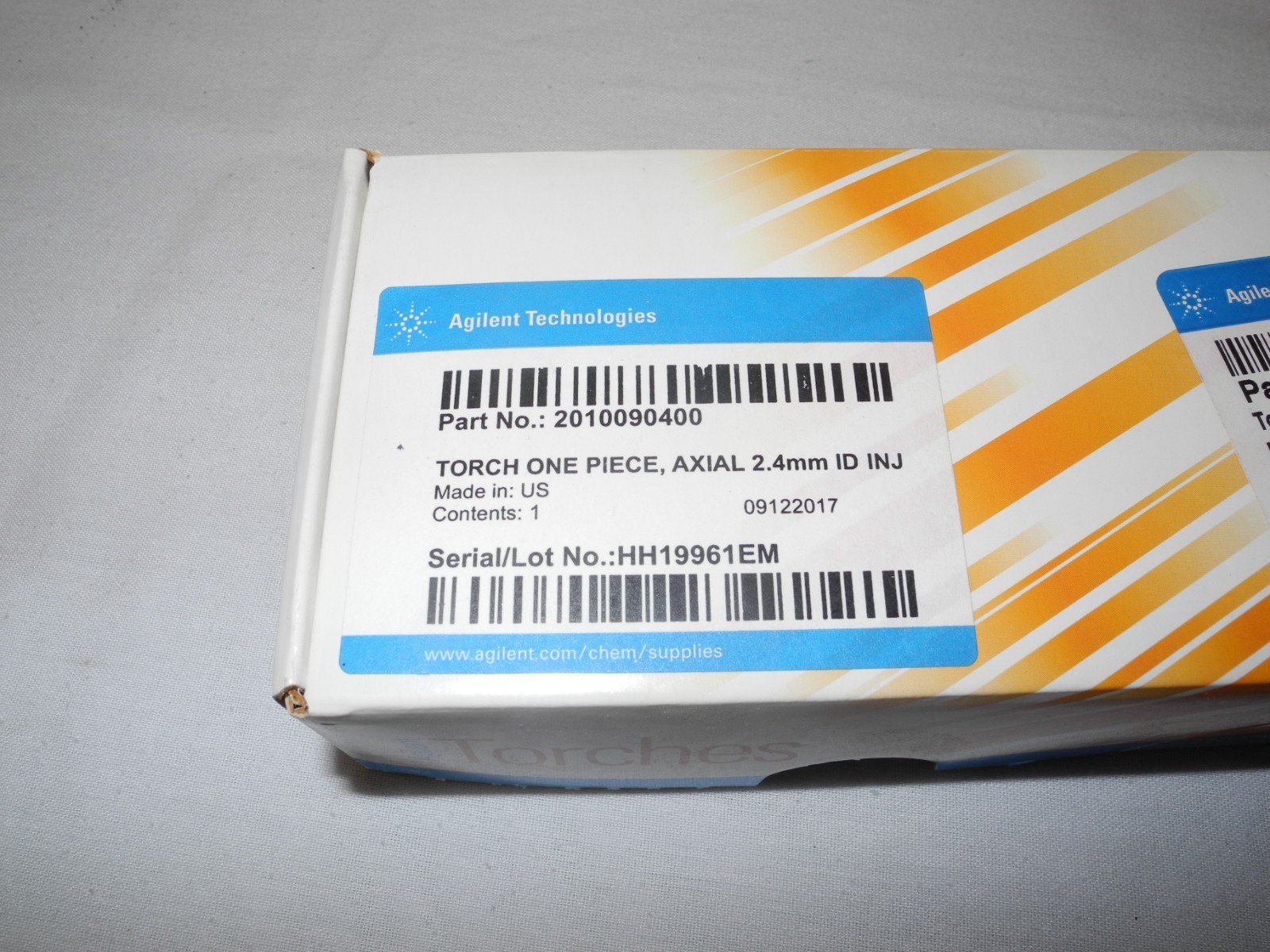 AGILENT 2010090400 TORCH ONE PIECE AXIAL 2.4mm ID INJECTOR NEW/SEALED