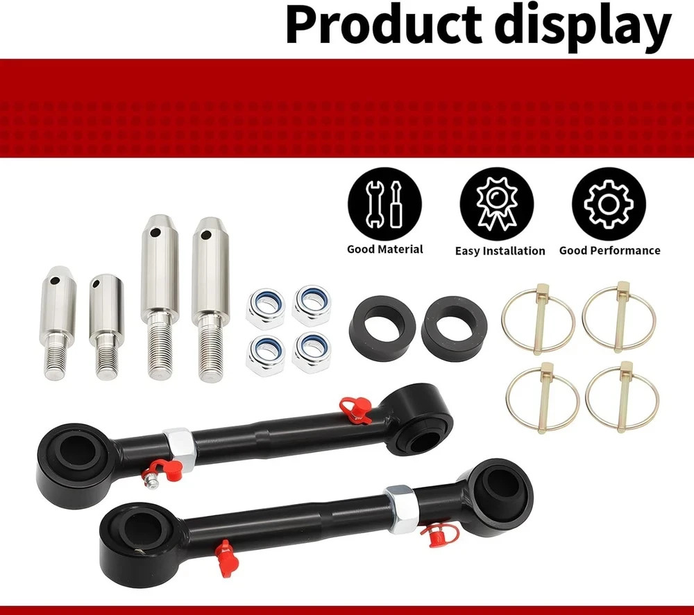 Adjustable Front Sway Bar Links Quick Disconnect 2.5-6″ Lift Nakkaa (72 chars)
