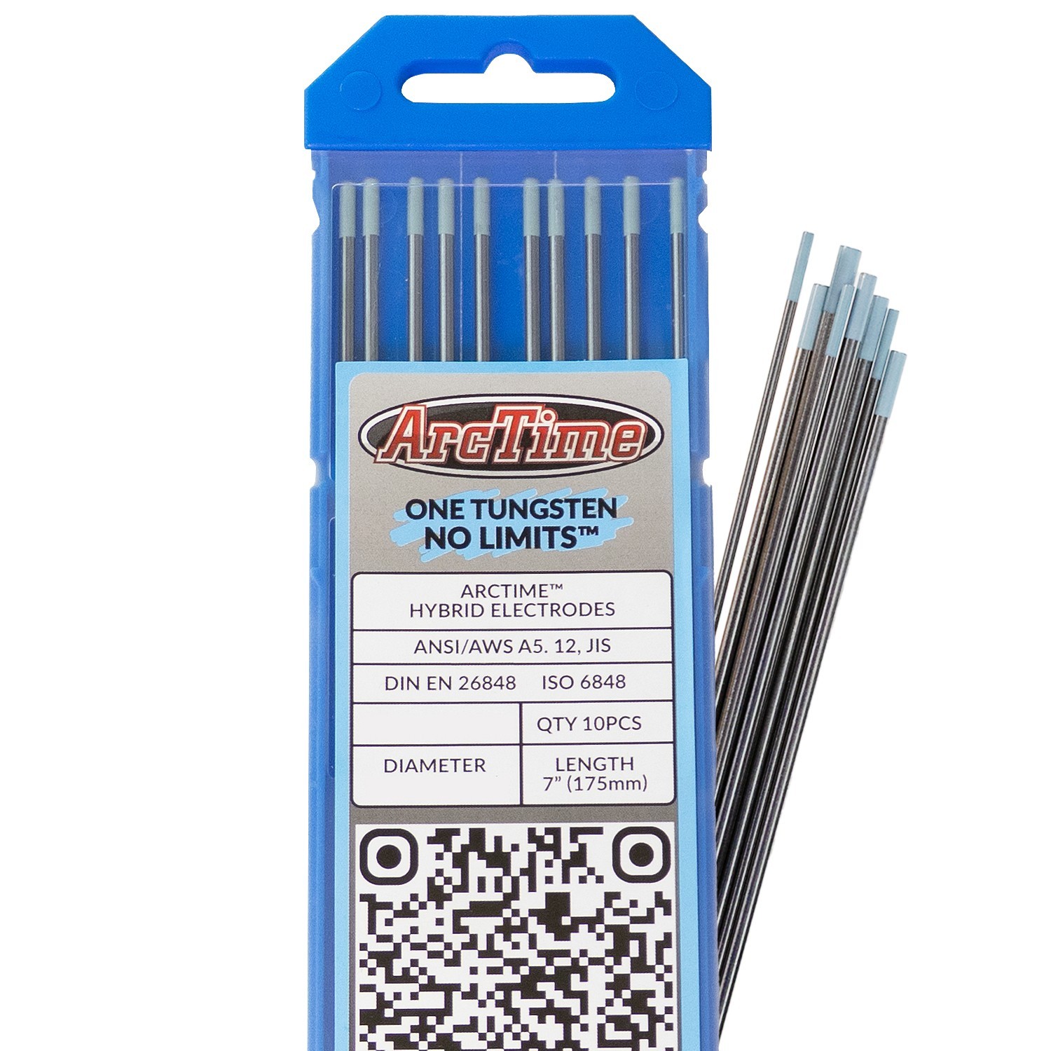 ArcTime TIG Welding Premium Hybrid Blend Tungsten Electrodes, 10 Pack