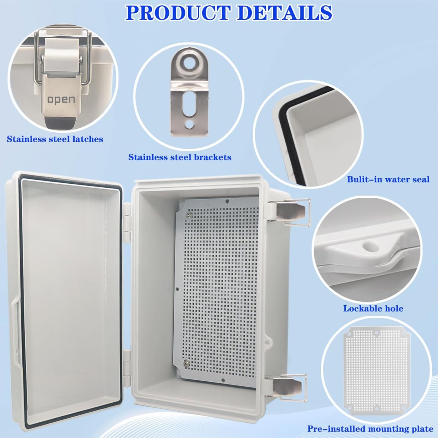 Outdoor Waterproof Electrical Box Junction Box Weatherproof Ip67 Abs Plastic…