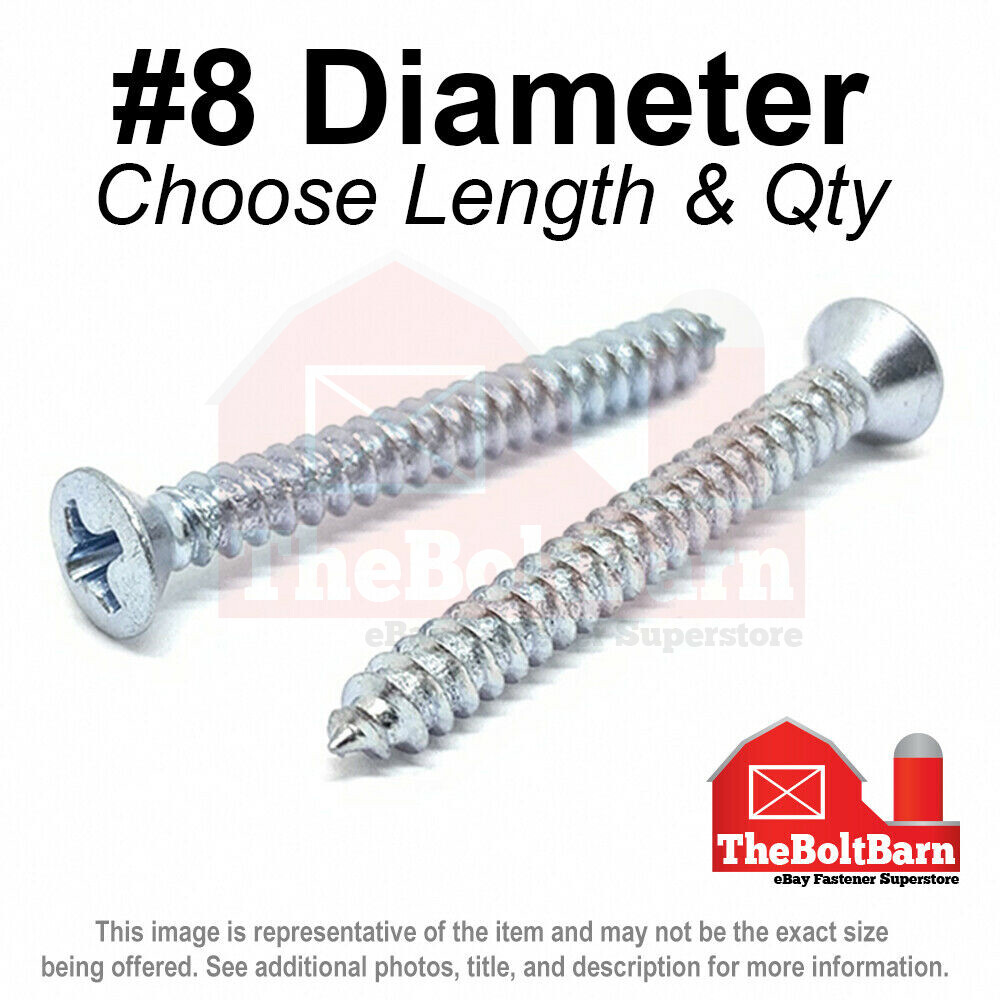 #8 Phillips Oval Head Self Tapping Sheet Metal Screws Zinc (Pick Length & Qty)
