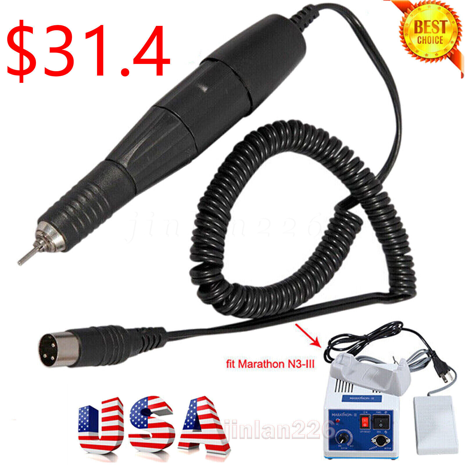1 Set Dental Strong 35K High Speed Electric Micro Motor Handpiece 35,000RPM