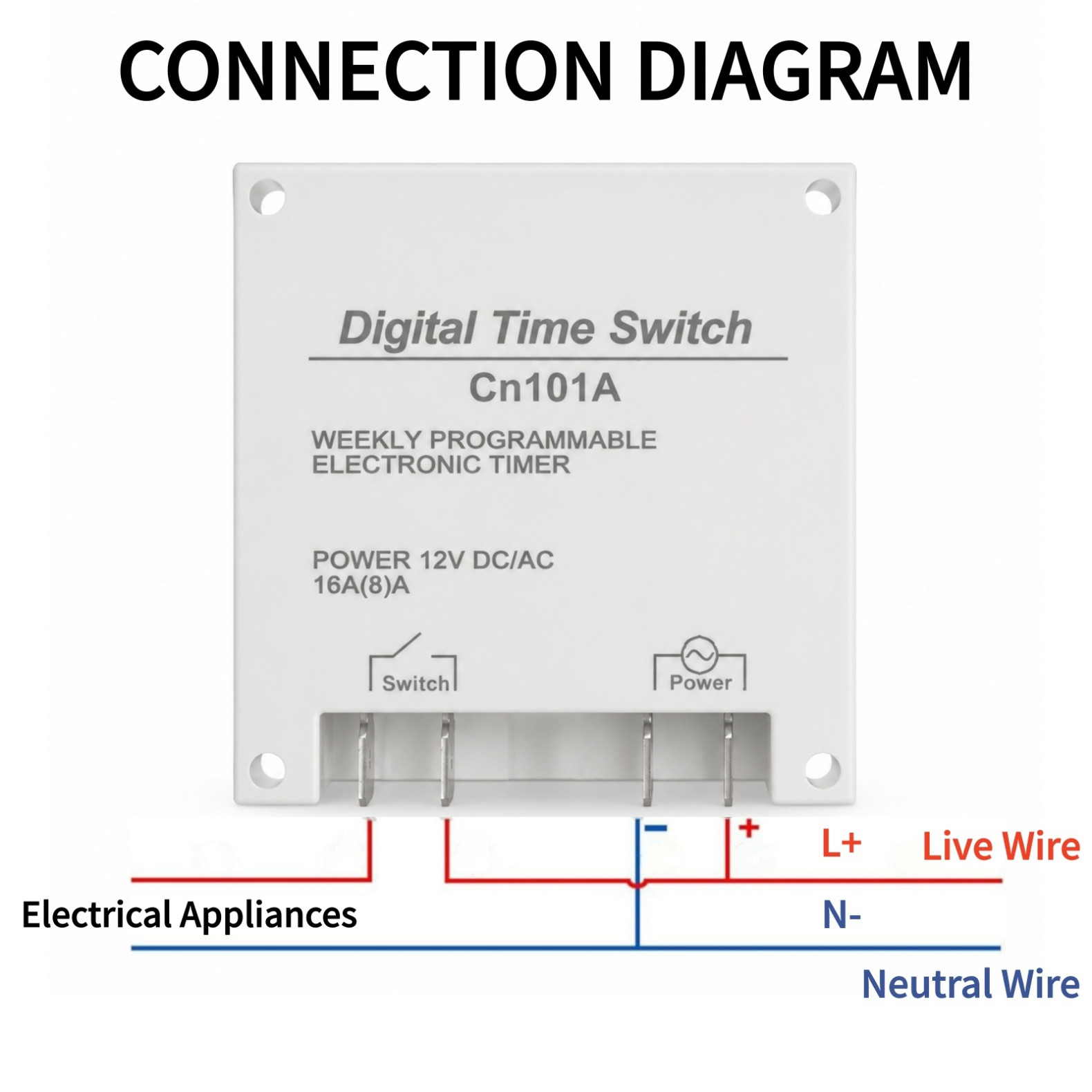 DC 12V Digital LCD Weekly Timer For Programmable Relay Switch 16A 17 On/Off
