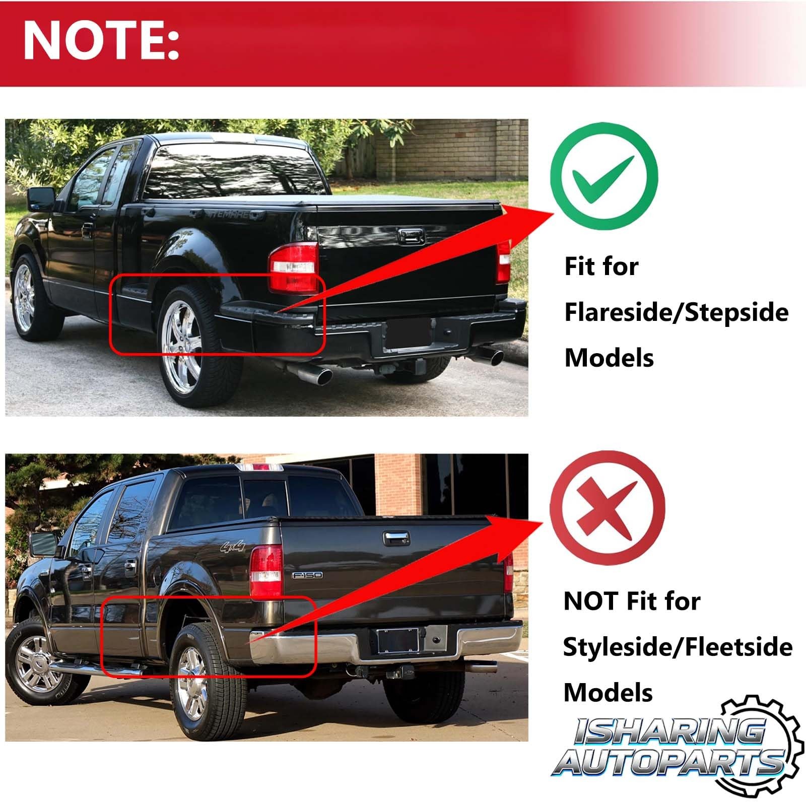 Black Rear Step Bumper 04-09 Ford F-150 Flare/Step Side Sensor Holes FO1102354