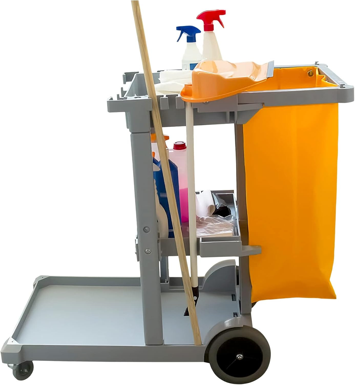 24 Gallon Janitorial Cart Bags Waterproof Yellow Oxford Replacement 2 Pack Hotel