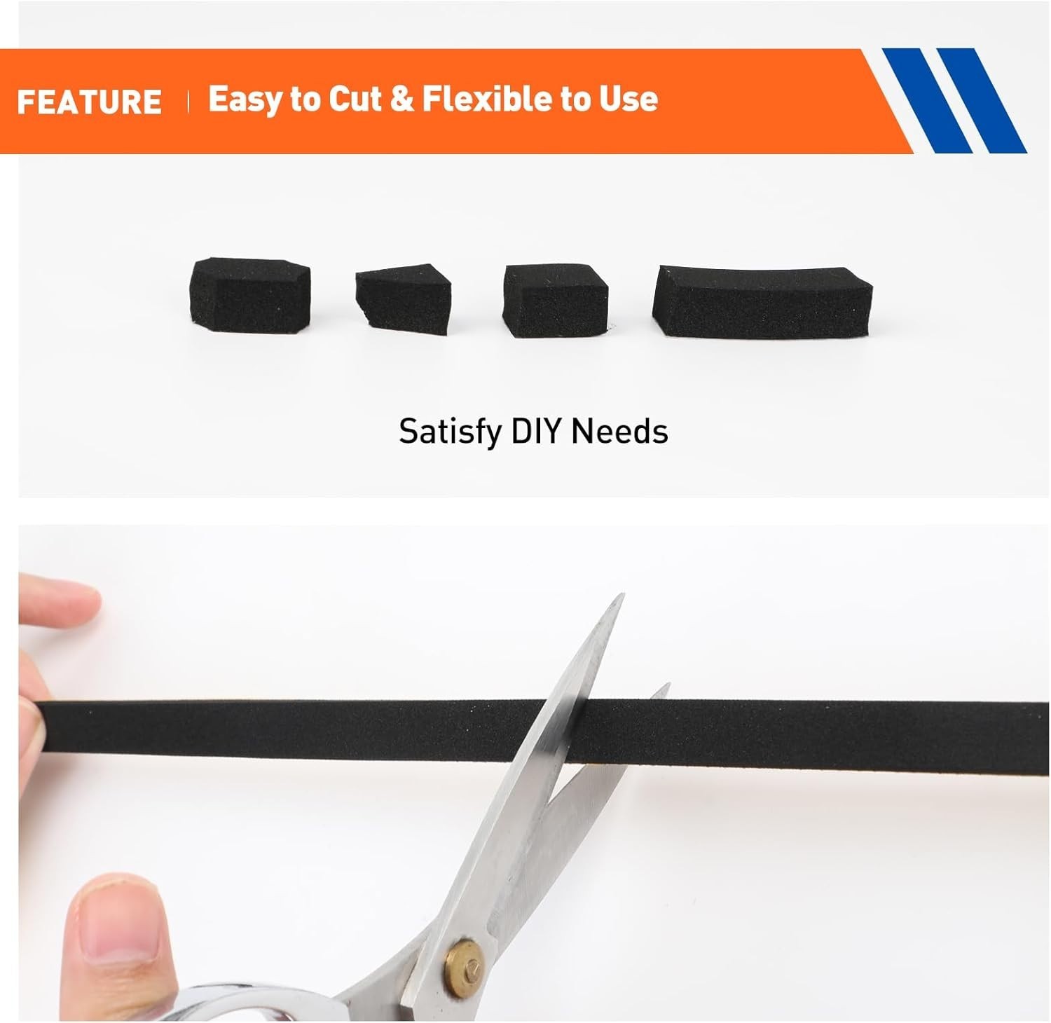 1/2in Wide X 1/4in Thick Foam Tape For Door Insulation Window Seal | Closed Cell