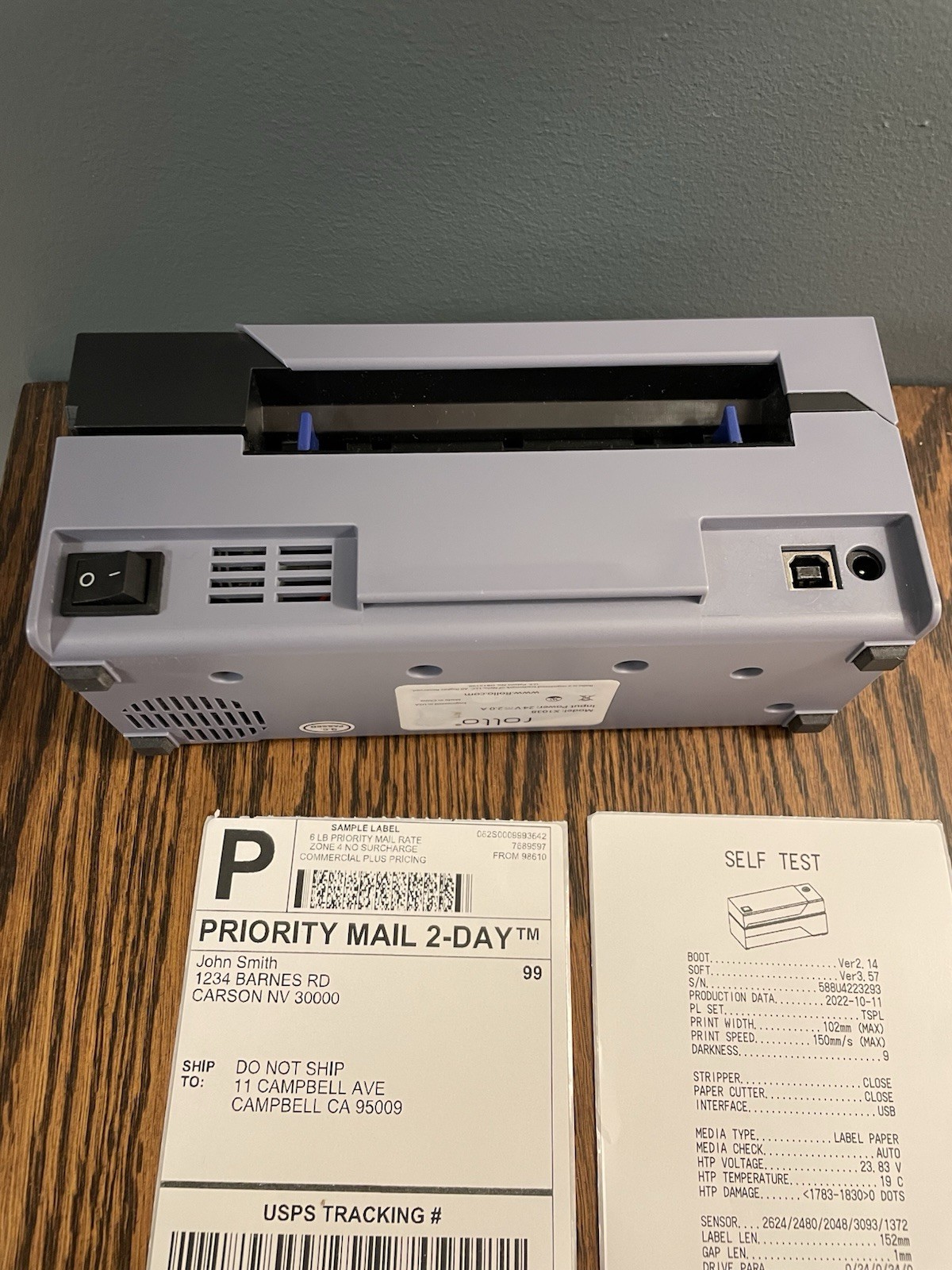 Rollo X1038 Label Printer Direct Thermal Printer Tested And Working. No Cords