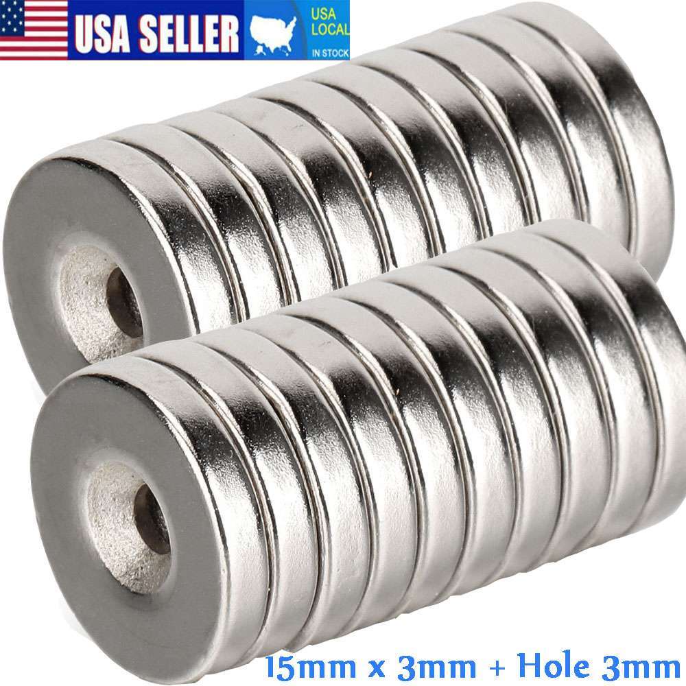 10-50pc Countersunk Ring Round Disc Strong N45 Magnets Rare Earth Neodymium Hole
