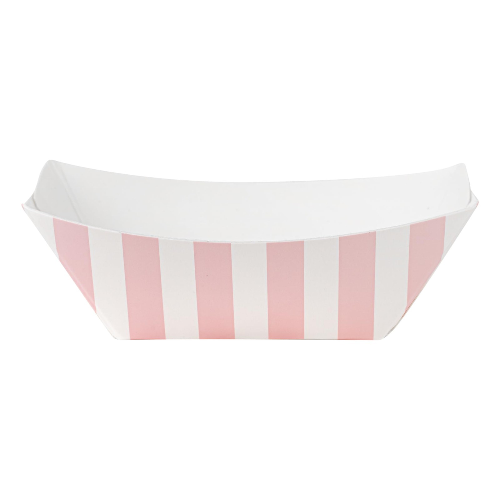Restaurantware Bio Tek 2oz Disposable Paper Food Boats – Pink & White Stripe