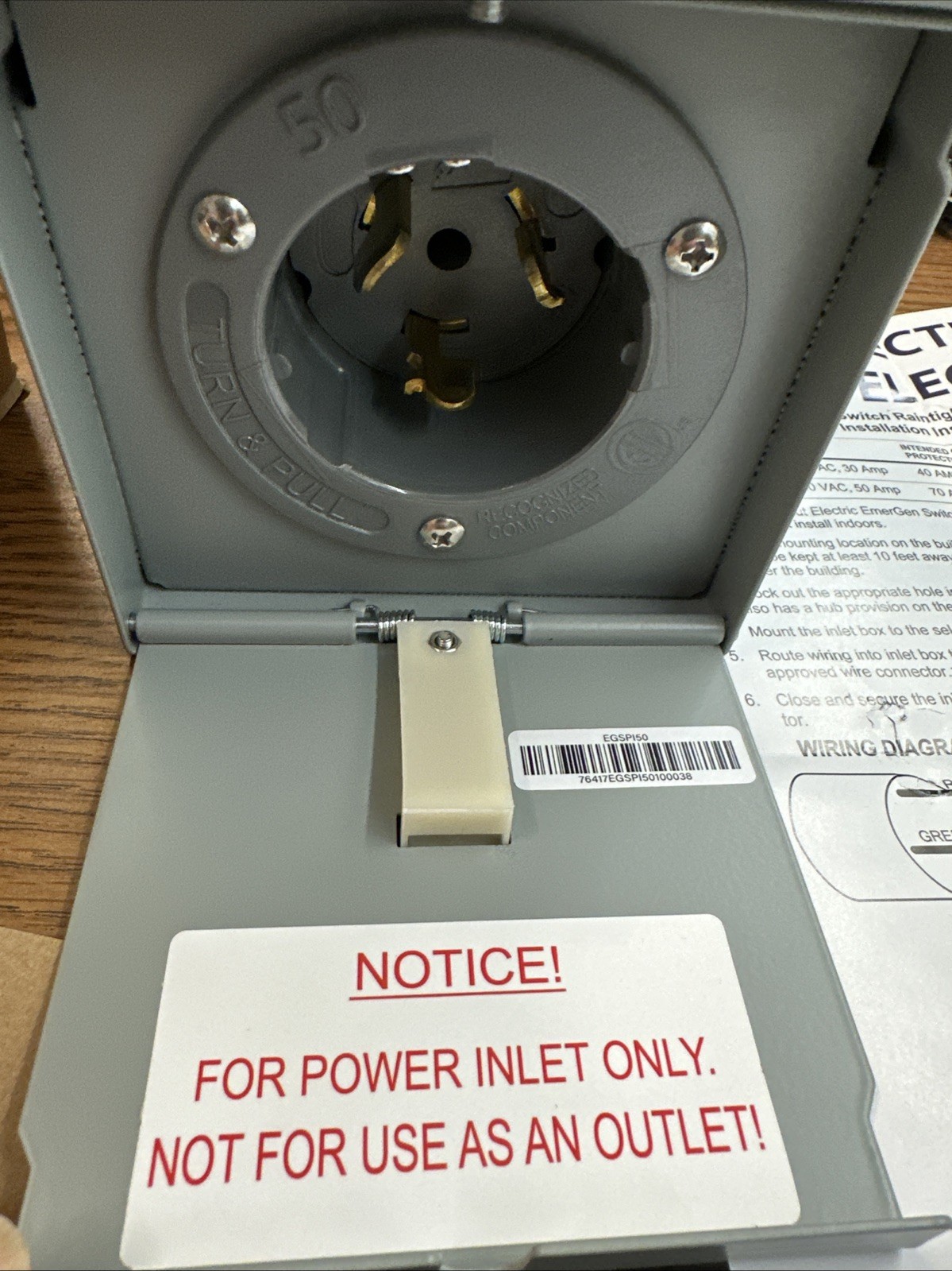 Connecticut Electric P150 Power Inlet Box EGSP150, 50 Amp, 120/240 Volt