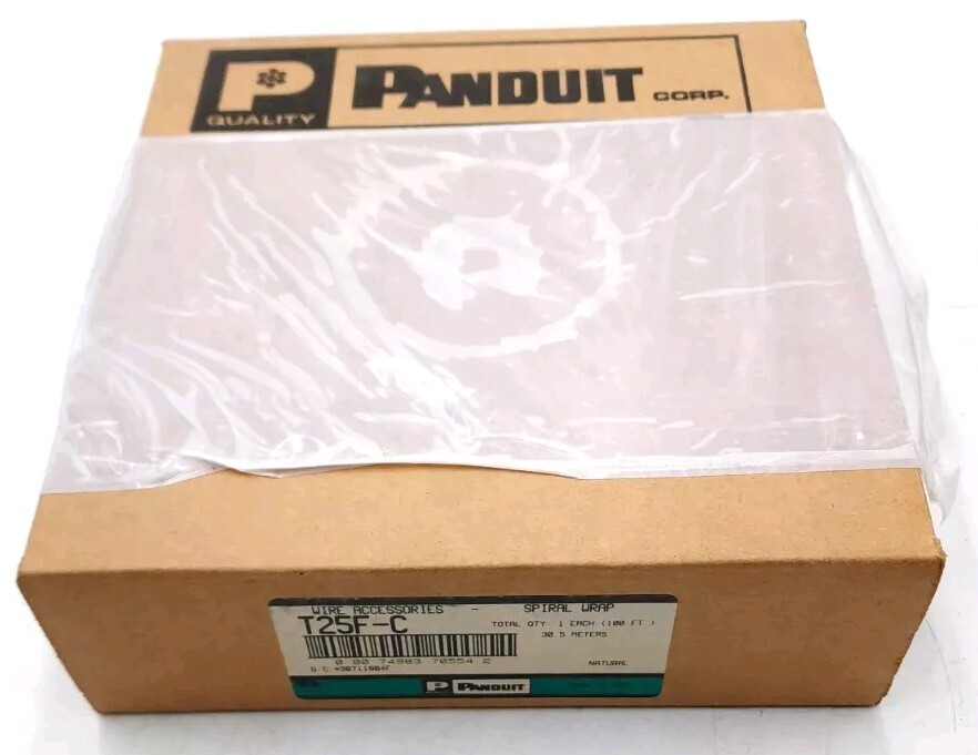 Panduit Spiral Wrap/Wrapping T25F-C 100’ft 30.5M Color: Natural Wire Accessories