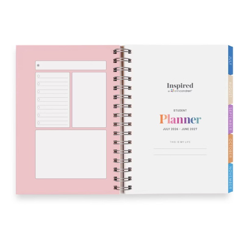 Inspired by Erin Condren 5.875″x8.25″ 2026-2027 Student Planner A5 Strawberries