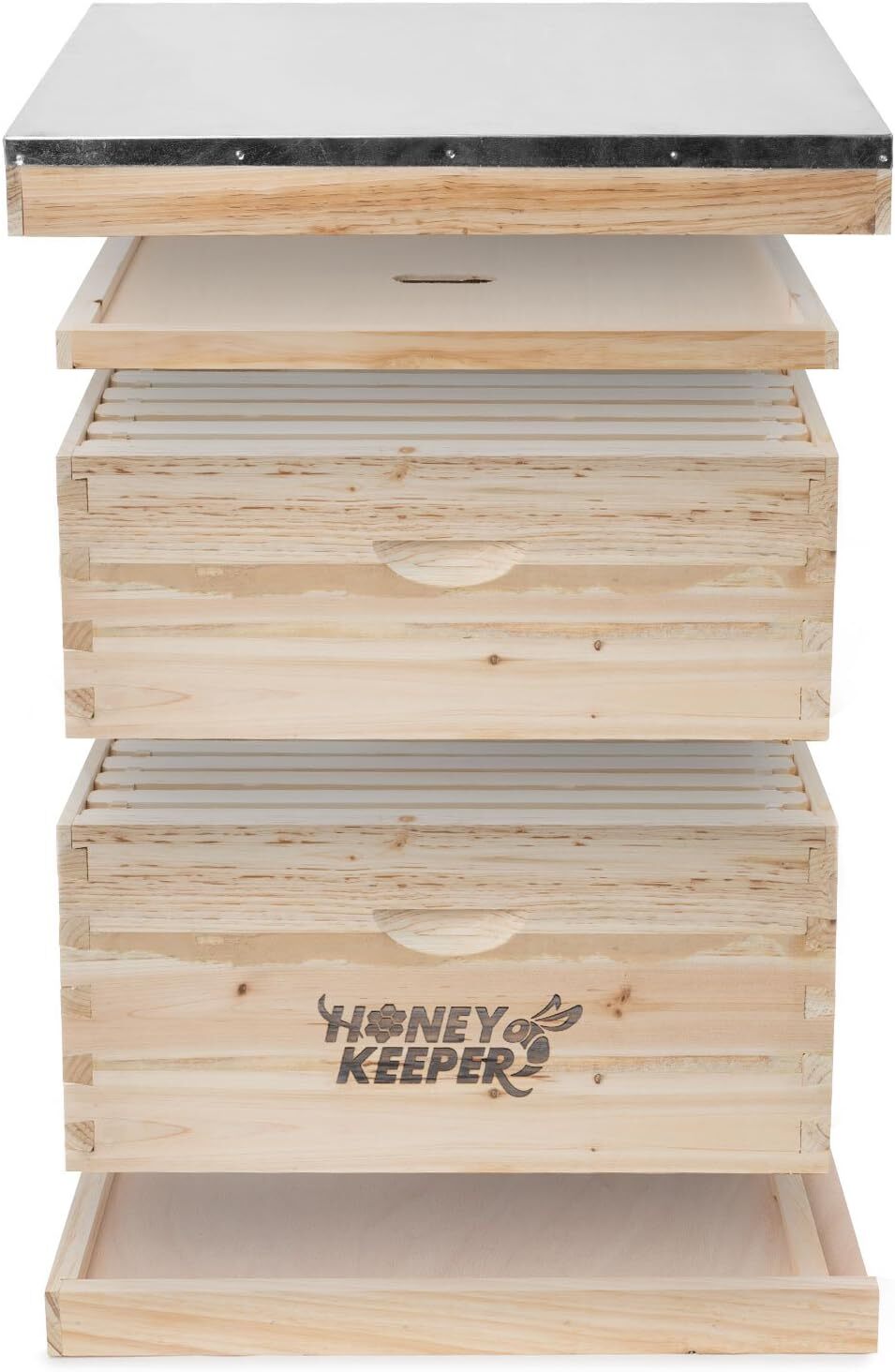Honey Keeper Beehive 20 Frame Complete Box Kit, 10 Deep and 10 Medium