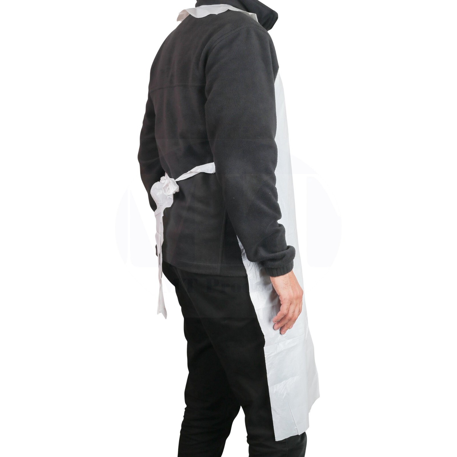 MT Products Disposable White Poly Apron 46″ x 28″ Heavy Weight – Pack of 25