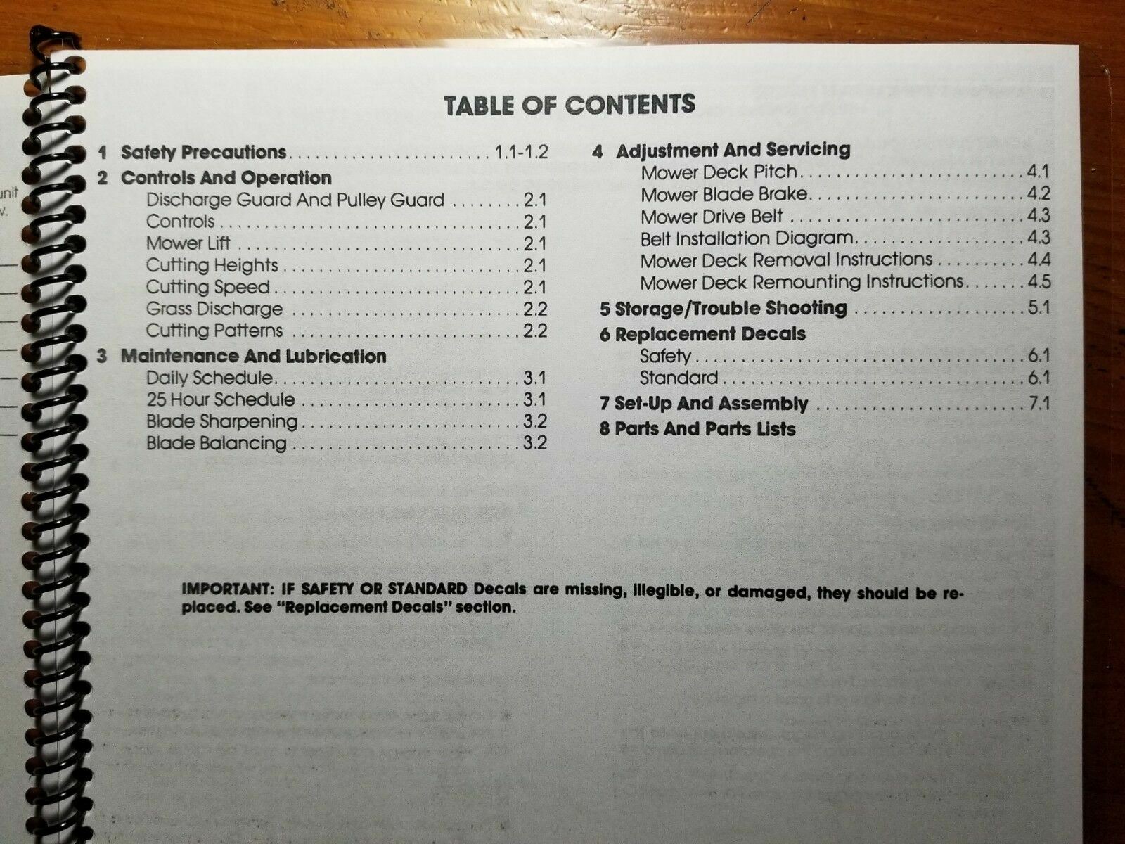 Ford 38″ Side Discharge Rotary Mower 09GN3697 1986-87 Operator Manual SE4489A