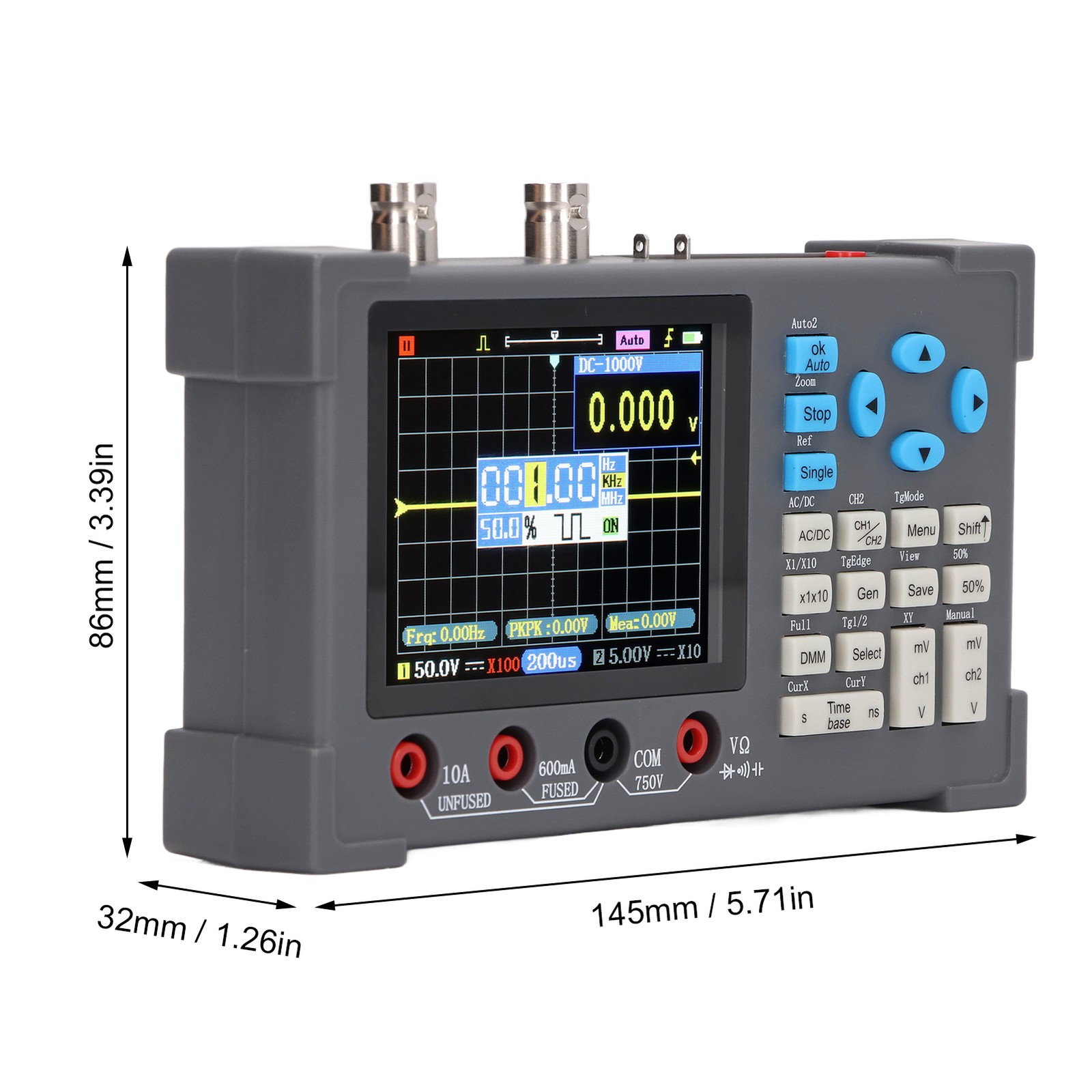 NEW Digital Oscilloscope 3 In 1 Multimeter Signal Generator 120M 250MSa/s 3.2in