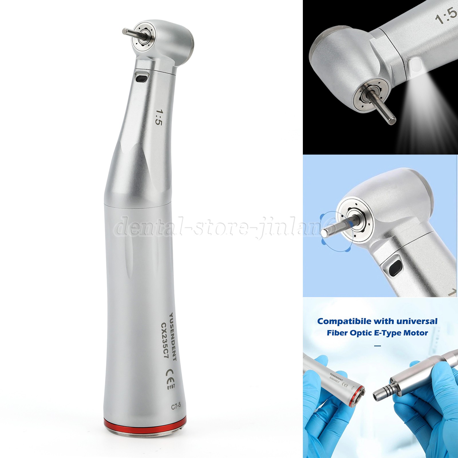 COXO Dental Internal water spray 1:5 Increasing LED Optic Fiber Contra Angle