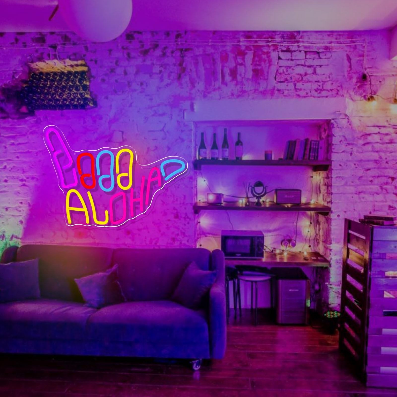 Hand Neon Sign Dimmable Hand Gesture Led Neon Sign Light for Wall Decor Home …