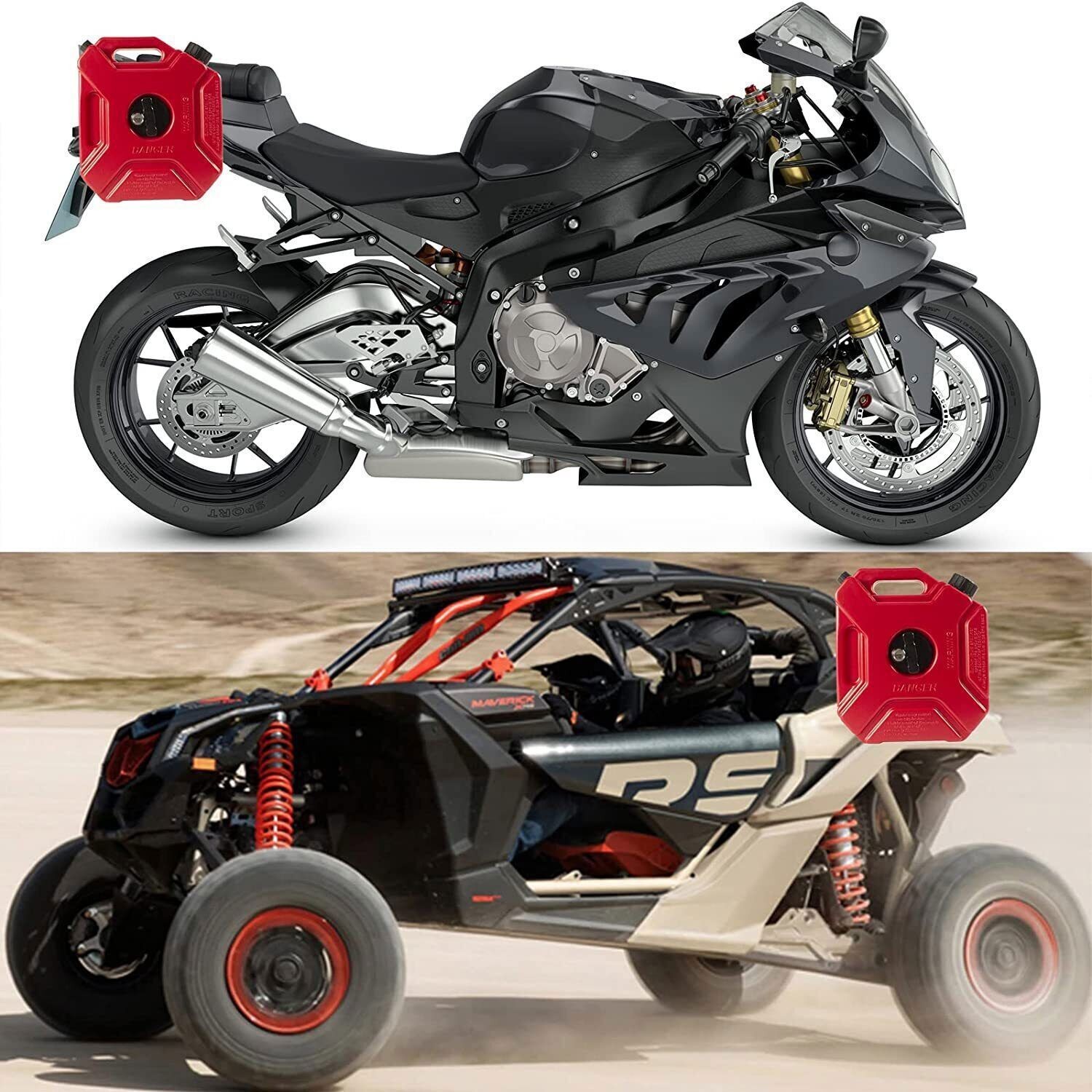 ✨5L Gas Fuel Tank Gas Can Oil Storage Can For ATV UTV Gokart Motorcycle Car SUV