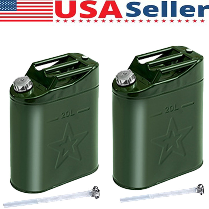 2PCS Jerry Can 5 Gallon 20L Can Metal Tank Emergency Backup Off-road