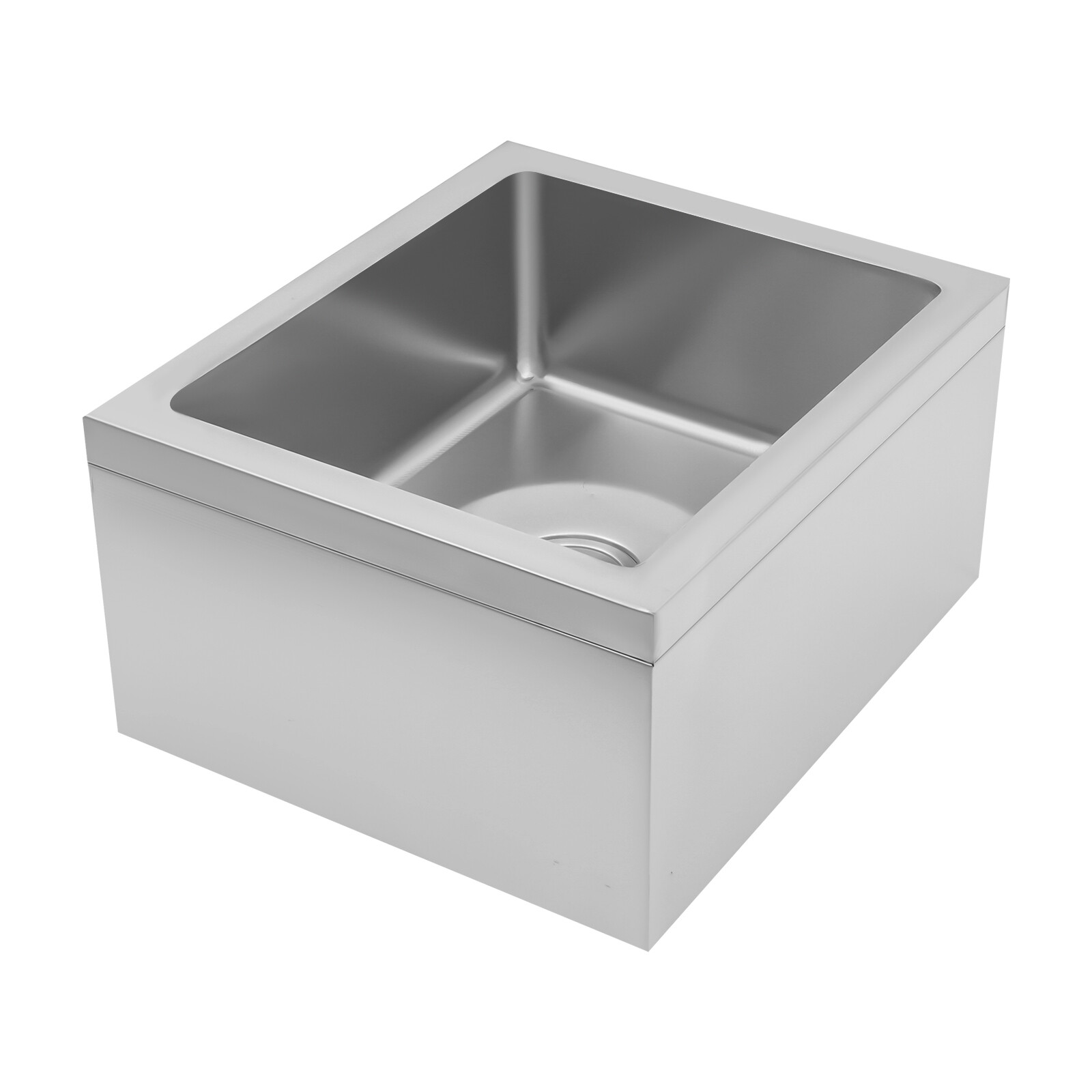 22″L x 19″W x 12″H Stainless Steel Mop Sink Utility Floor Mount Mop Basin Silver