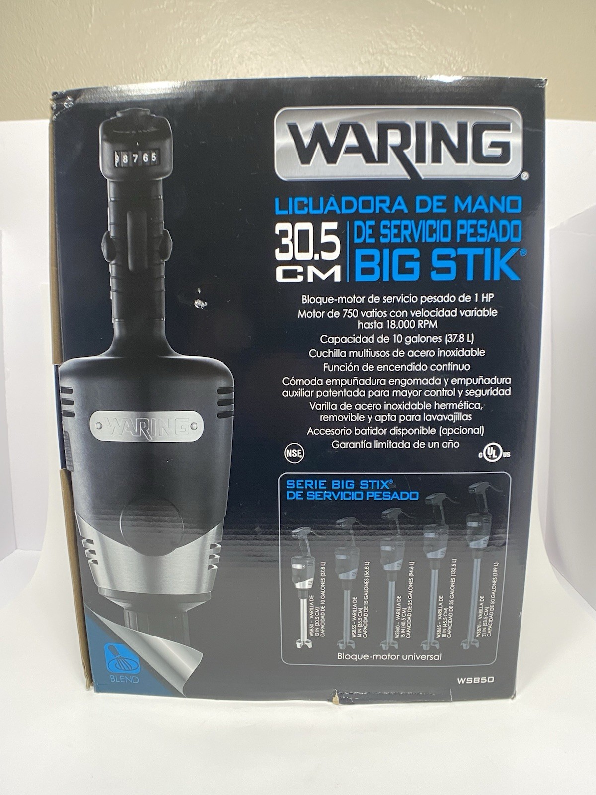 Waring Commercial WSB50 Big Stick Heavy Duty Immersion Blender, 12″ Removable