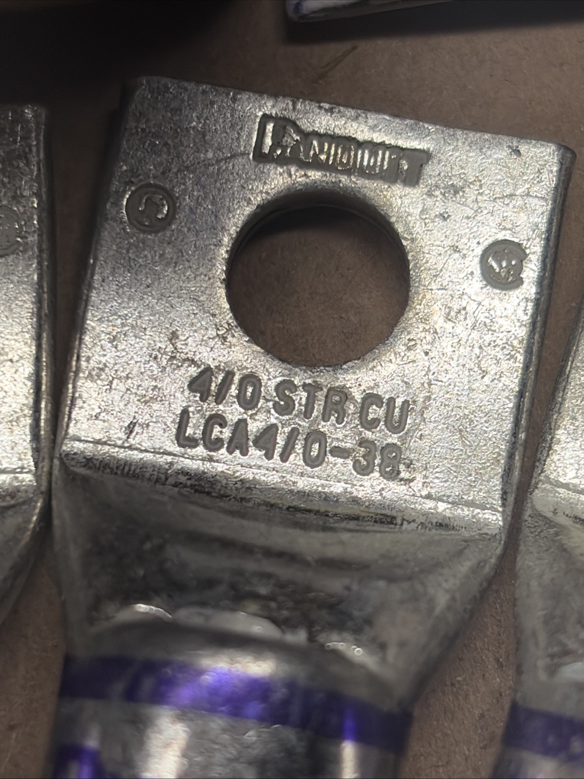 NEW [Qty-6!] PANDUIT LCA4/0-38-X Copper Lugs Purple Die P54 (15) _FAST SHIPPING!