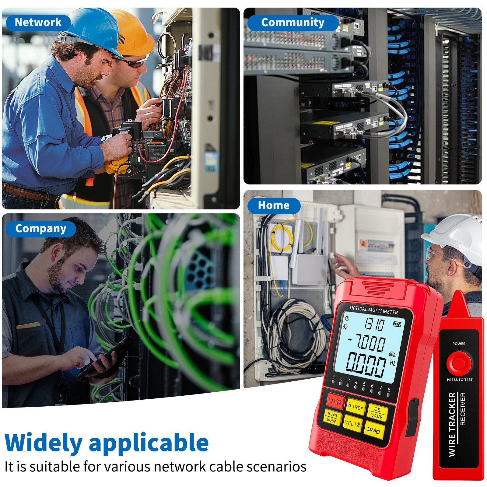 Rechargeable 5-in-1 Fiber Optic Cable Tester OPM VFL RJ45 SC/FC/ST LC
