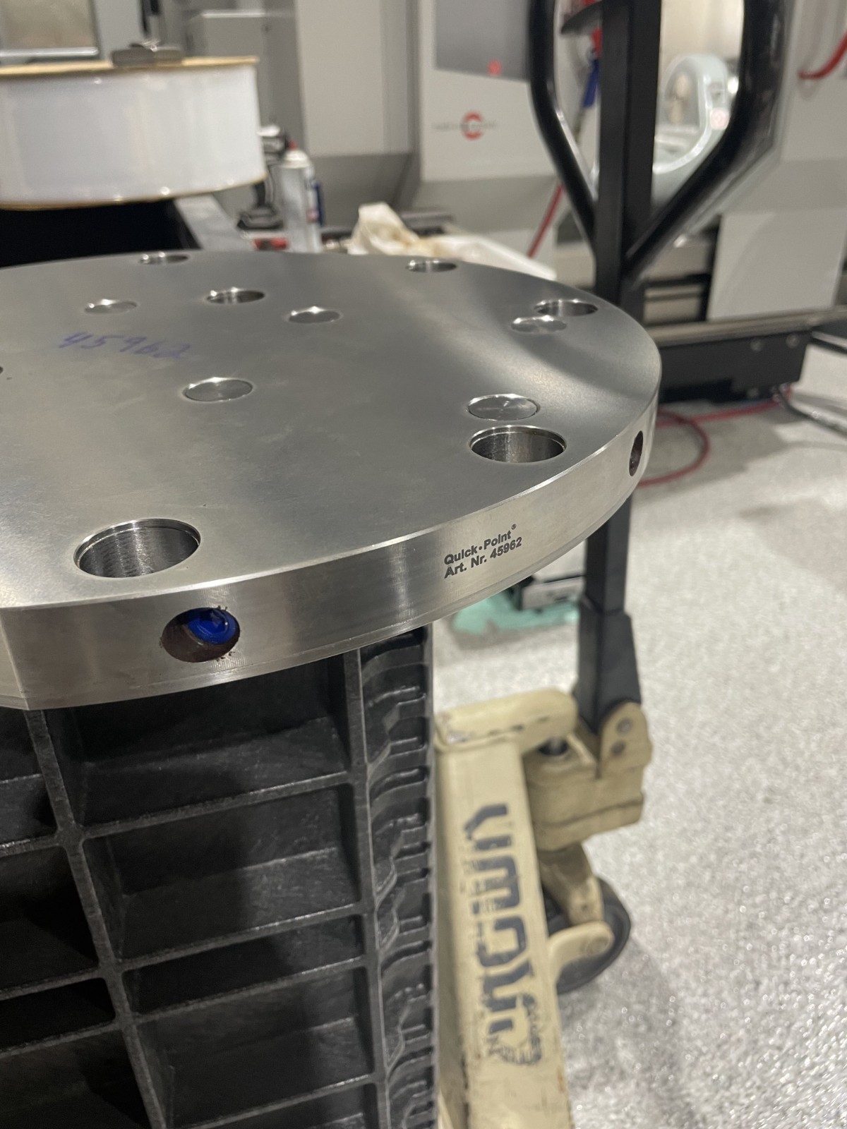 Lang Technik 45962 Quick Point 96 Round Vise Plate W/ Custom Mounting Bores CNC